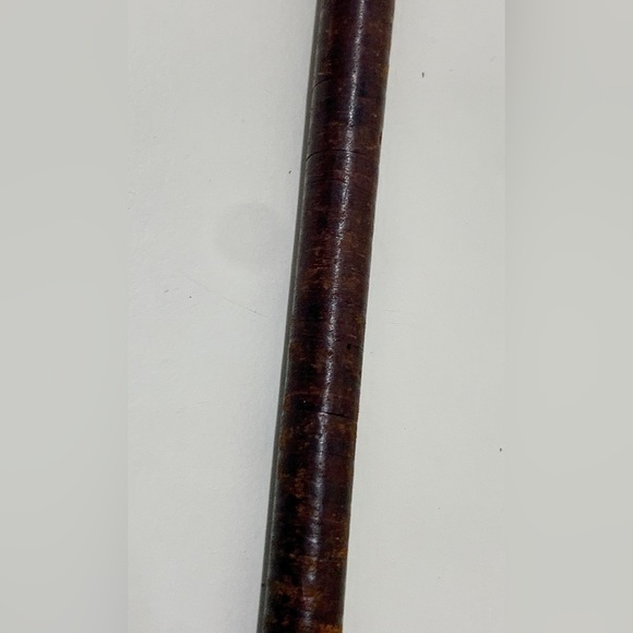 19th Century Antique Turned Bone Stacked Leather Walking Stick England - Picture 8 of 16